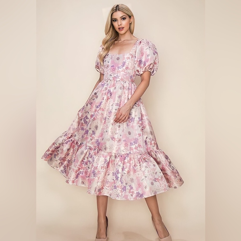 NWT! Stunning pink floral mini dress